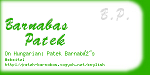 barnabas patek business card